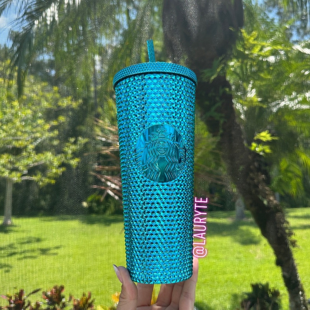 Starbucks 2023 Summer Blue Chrome Splash Studded Venti Tumbler - Picture 3 of 4